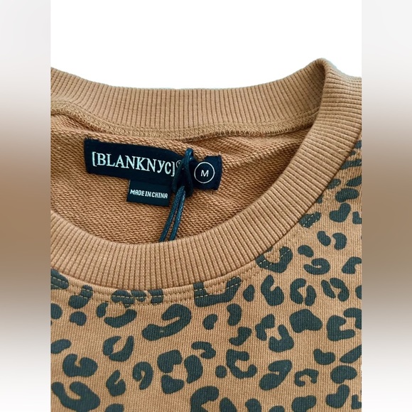 Blank NYC Caramel Brown Leopard Print Sweatshirt NWT New Size Medium - Picture 9 of 13